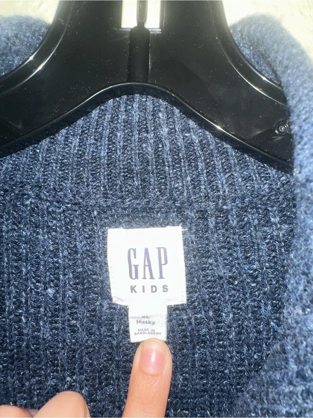 GAP Navy Blue Ribbed Half-Zip Kids Sweater EUC